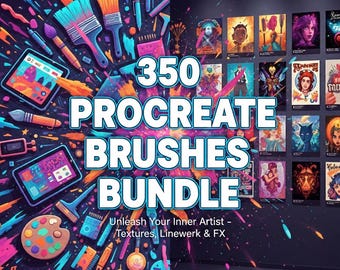Méga lot de 350 pinceaux Procreate, tampons de texture, pinceaux à effets, pinceaux Procreate créatifs, énorme lot pour artistes, collection Procreate