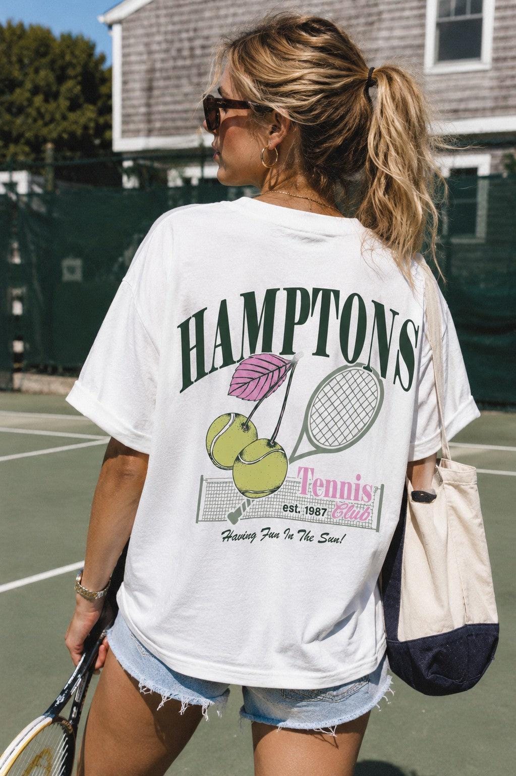 Hamptons Tennis Vintage Graphic T Shirt