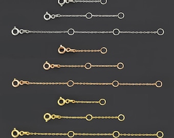 Adjustable Necklace Extender: Gold and Silver Chains (1 to 5 Inches)