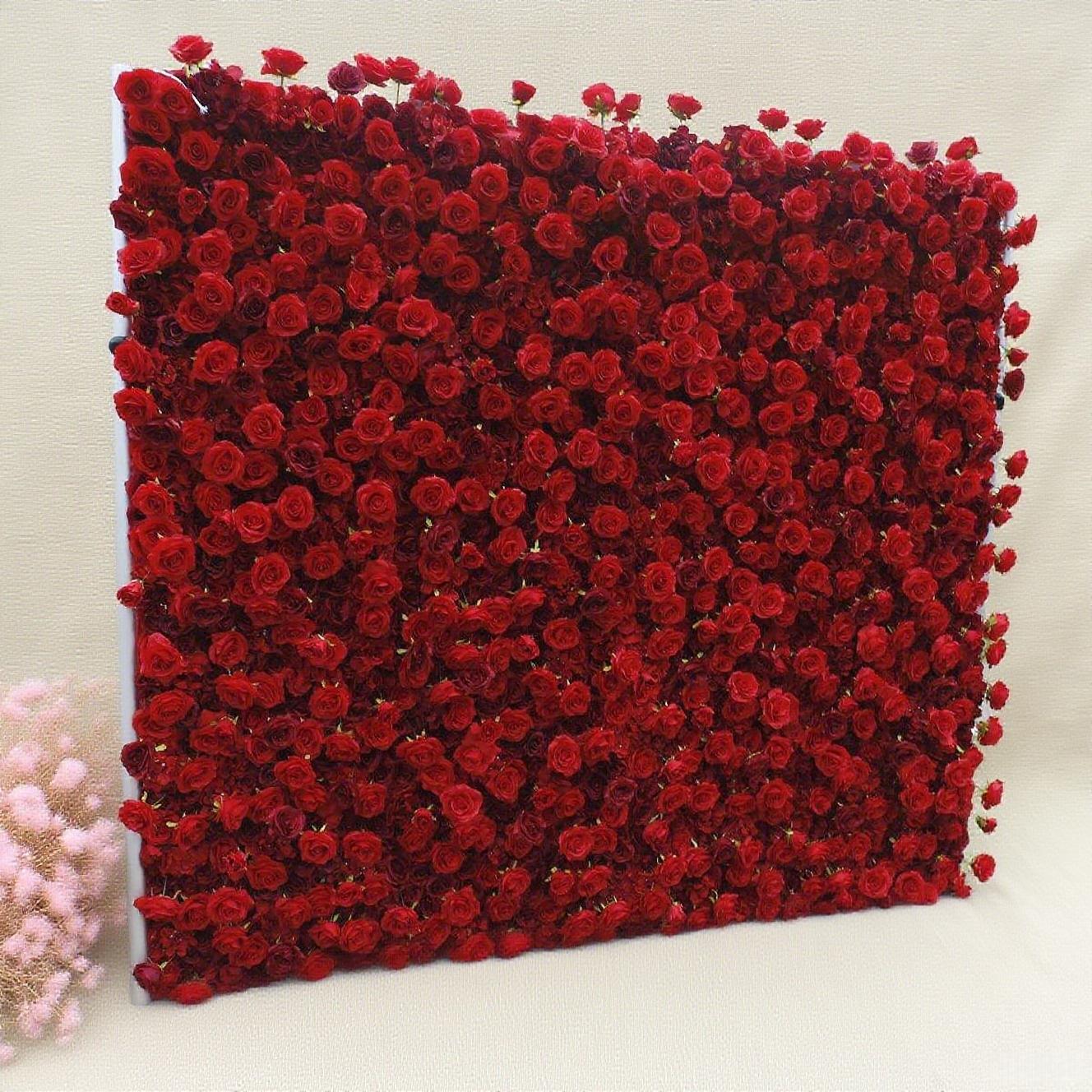 3D Red Rose Flower Wall Backdrop: 8x8ft Silk Wedding Decor - Etsy
