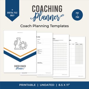 Cheer Coach Planner: Printable PDF with Formation Charts (8.5x11 Letter Size Digital Download