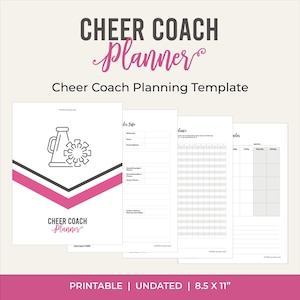 Cheer Coach Planner Pink Printable PDF Cheer formation, 8-count Planner