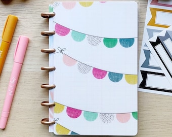 Party Bunting Planner Cover Set | Disc Bound Notebooks
