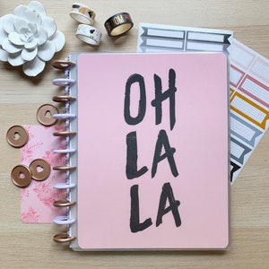 BIG Happy Planner Cover Set | Letter Size Disc Bound Cover for Happy Planner/Tul/Circa/Arc/Martha Stewart Notebook : Oh La La