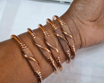 Bracelet manchette réglable en laiton africain, cadeau bijou unisexe