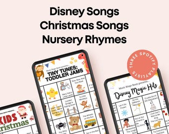 Kids Music Bingo Bundle, 40 Printable Cards, Spotify Playlist (Digital Download)