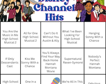 Disney Channel Musik Bingo - Throwback Songs, 20 Bingokarten (Digitaler Download)
