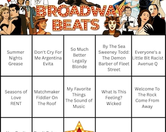 Broadway Music Bingo: 20 Cards, Playlist (instant Digital Download)