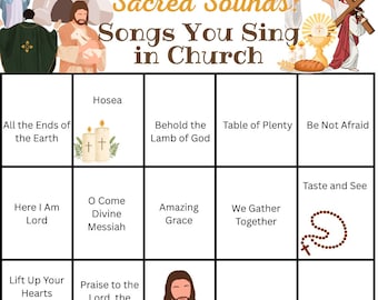 Catholic Hymns Music Bingo Game: 20 Cards (Digital Download)