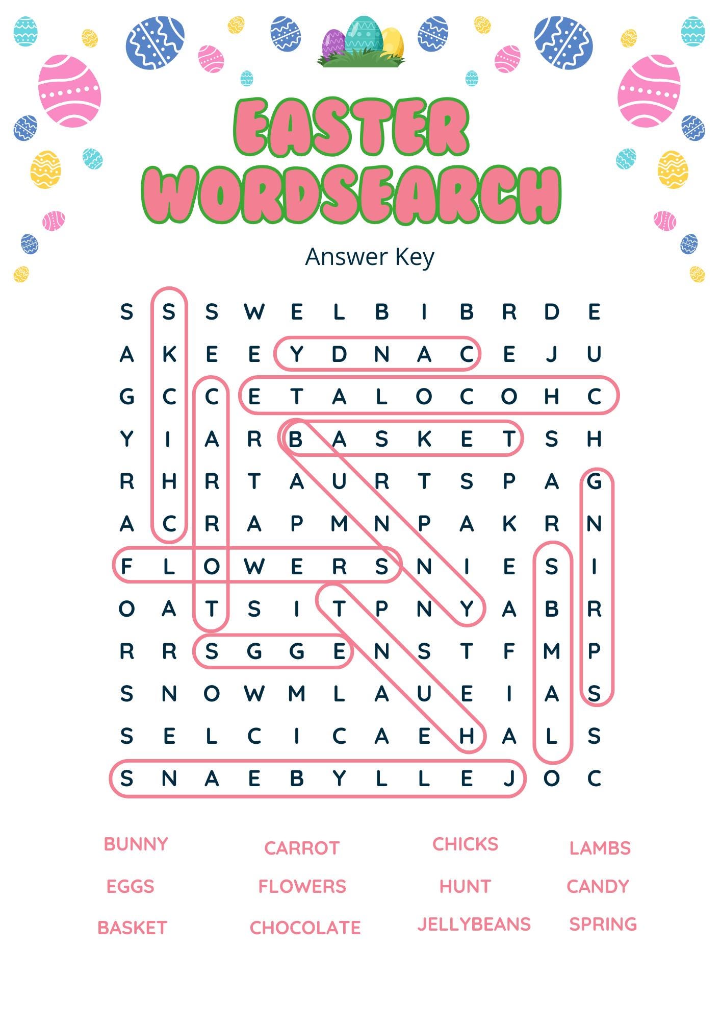 Easter Word Search L Easter Printable for Kids (PDF) - Etsy