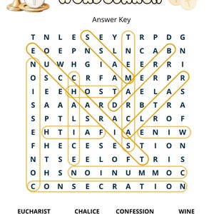 First Communion Word Search for Kids | Catholic Printable Activity - Etsy