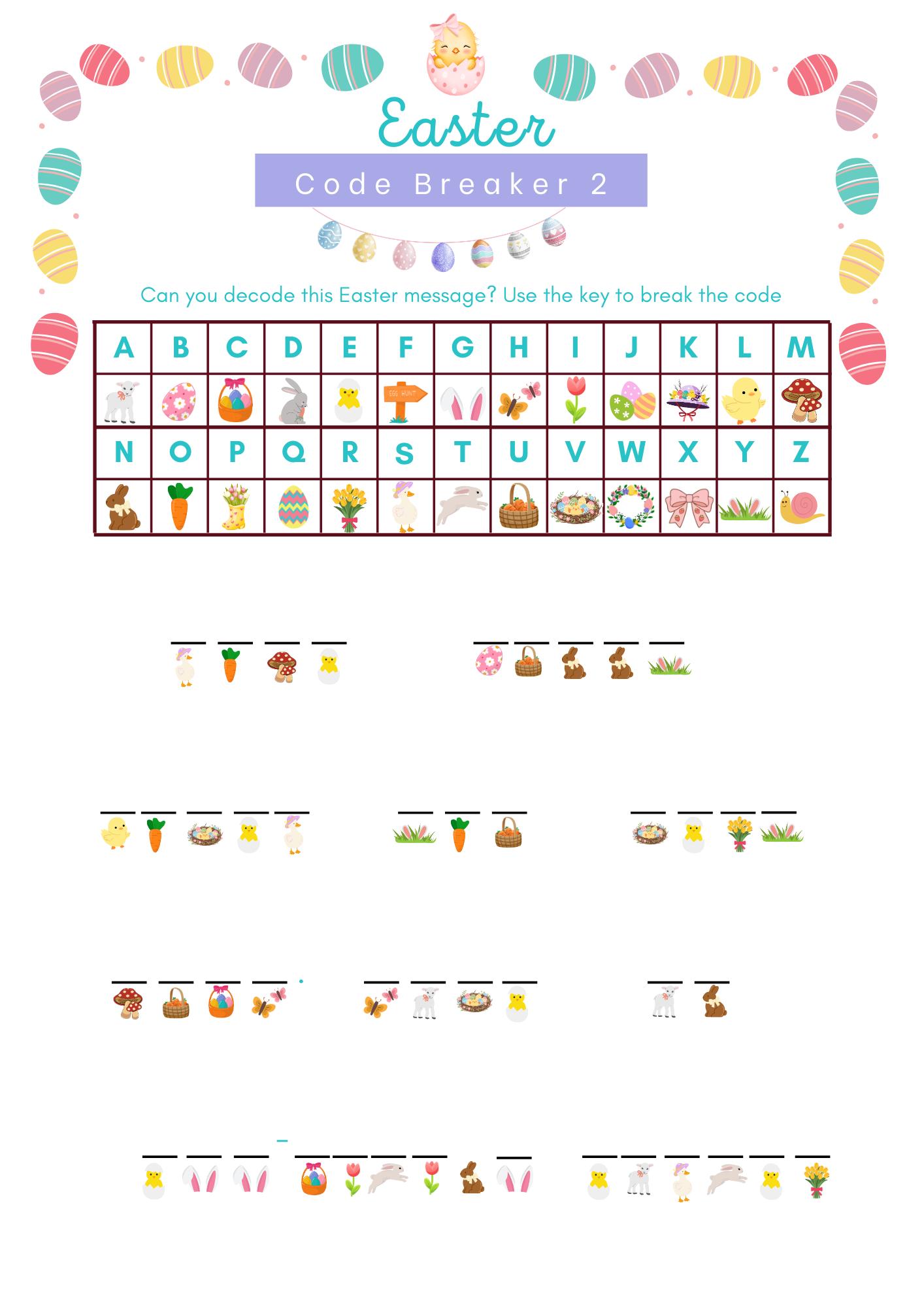 Easter Code Breaker Game – Fun Printable Activity for Kids - Etsy