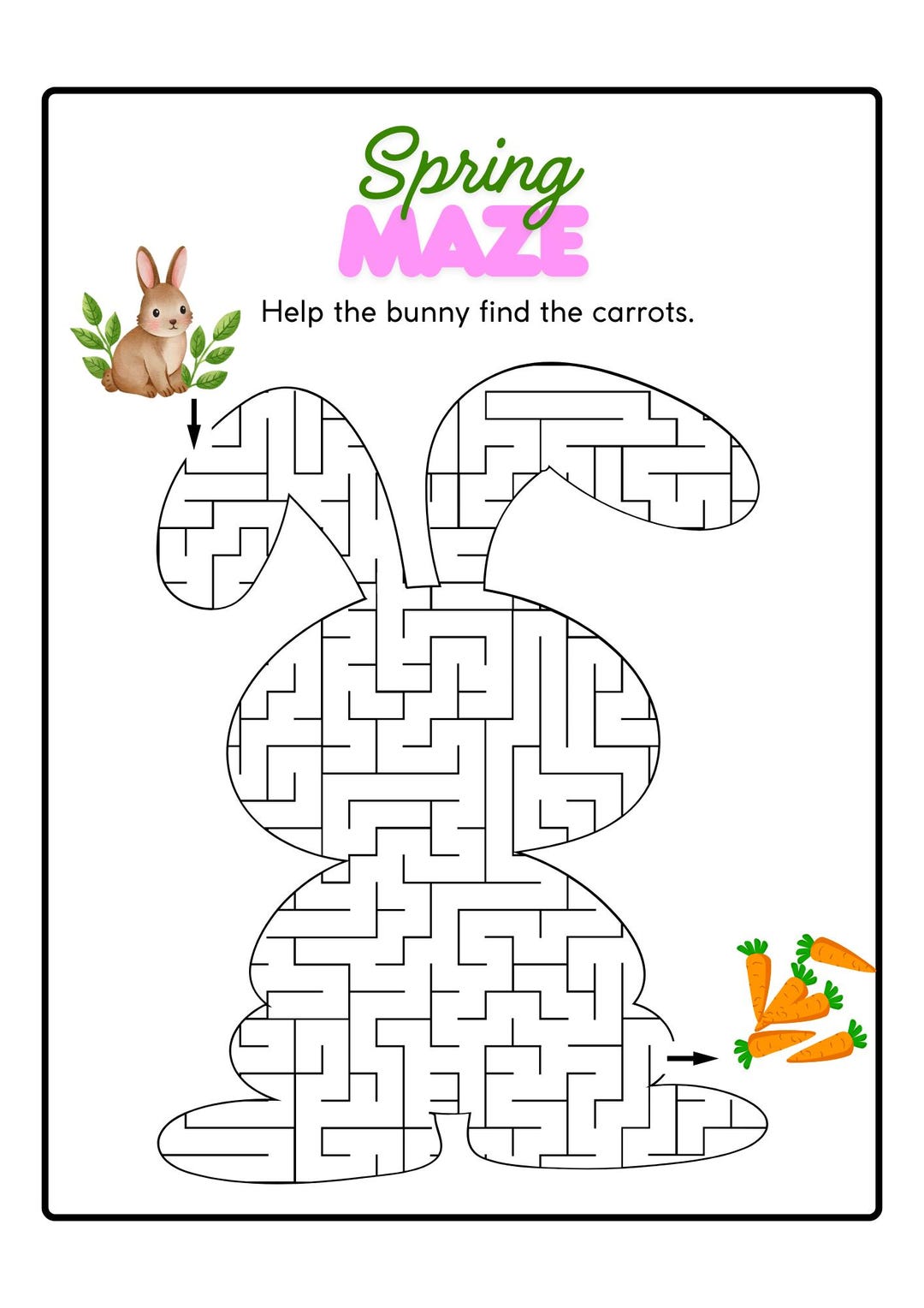 Spring Maze - Spring Classroom Activity for Kids - Etsy
