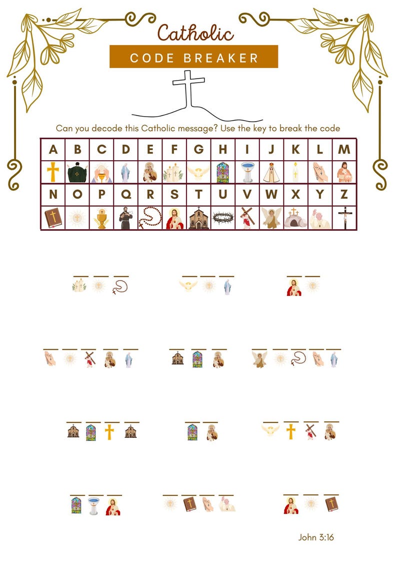 Catholic Code Breaker Game| Religious Activity for Kids, Sunday School ...