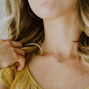 City of Portland Necklace - Portland Roses Necklace - Rose Necklace - Silver Bridesmaid Necklace - Silver Rose Necklace - Dainty Necklace