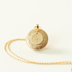 Birth Month Flower Necklace Gold Locket Necklace - Rose Gold Locket - Silver Locket Necklace - Photo Locketklz