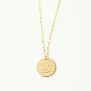 Faith Over Fear Necklace - Faith Necklace - Mental Health Necklace - Still Collection Jewelry - Gold Disc Necklace - Peace Necklace