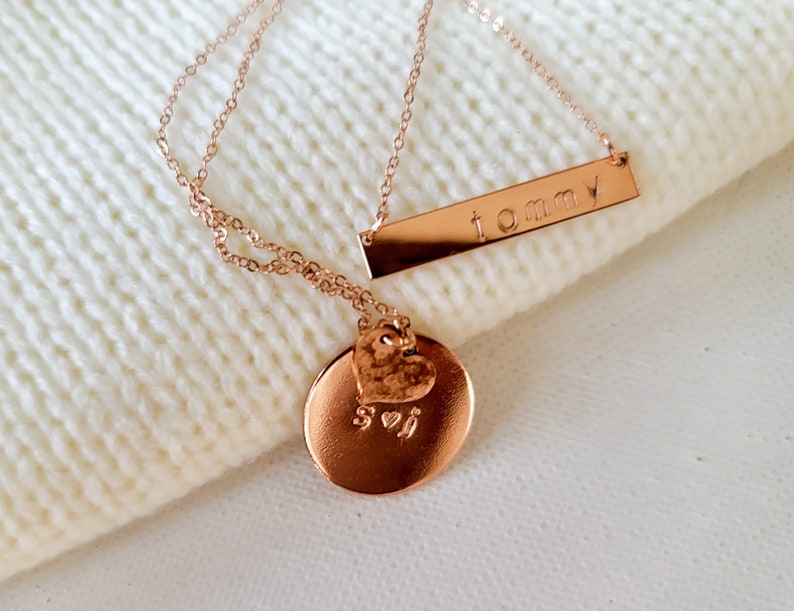 Mr and Mrs Necklace Relationship Necklace Wedding Necklace Wedding Gift Bridal Gift Love Necklace Wife Gift-Gifts for Her Rose Gold image 5