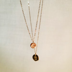 Mother Daughter Necklace - Matching Necklace Set - Sisters Necklaces - Gold Filled Coin Necklace - Rose Gold Disc Necklace - Mommy and Me