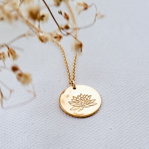 Birth Month Flower Necklace - Birth Flower Necklace - Mother&#39;s Necklace - Add Discs - Dainty Disc Necklace - Kids Necklace - Gifts for Her