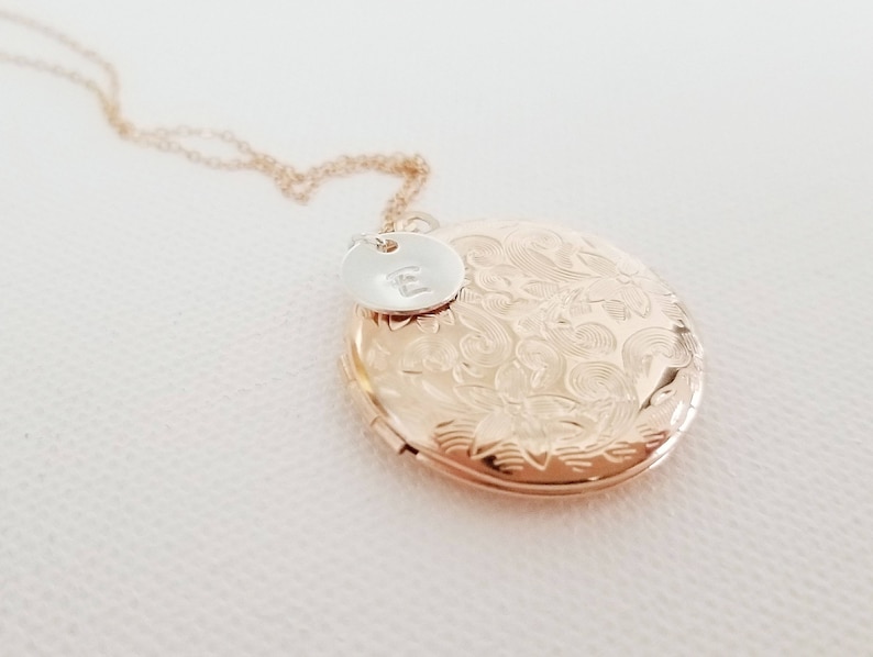 Bridesmaid Locket Necklace Rose Gold Locket Best Friend Gift Rose Gold Wedding Rose Gold or Silver Locket Rose Gold Necklace