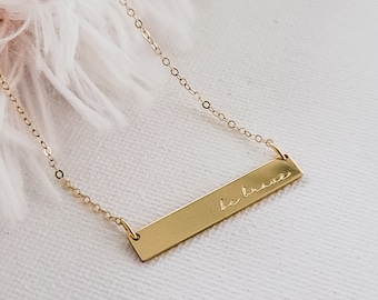 Be Brave Bar Necklace - Gold Bar Necklace - Mental Health Jewelry - Necklace about Hope - Project Semi Colon - Rose Gold Bar Necklace