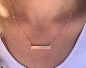 Initials Bar Necklace - Monogram Necklace - Initial Bar Necklace - Gold Bar Necklace - Little Girl Bar Necklace - Name Necklace