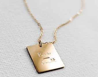 Hope over Doubt Square Necklace - Faith Necklace - Mental Health Necklace - Still Collection Jewelry - Gold Disc Necklace - Peace Necklace