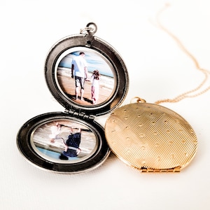 Gold Photo Locket - Antique Silver Picture Locket - Locket Necklace - Antique Silver Locket - Locket Gift - Locket with Pictures