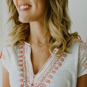 Gold Circle Necklace - Gold Karma Necklace - Silver Circle Necklace - Rose Gold Circle Necklace - Bridesmaid Necklace - Tiny Gold Necklace