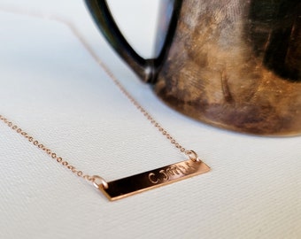 Mama Initials Necklace - Mothers Necklace - Mom Bar Necklace - Initials Bar Necklace - Kids Initials Necklace - Initials Necklace - Gold Bar