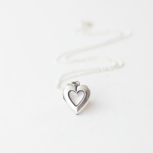 Dainty Little Heart Locket - Little Girl Locket -Flower Girl Locket -Sterling Silver Locket -Bridesmaid Locket -Gifts for Her Vintage Locket