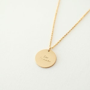 Be Brave Disc Necklace - Mental Health Jewelry - Grounding Necklace - Still Collection - Bravery Necklace - Gold Disc Necklace