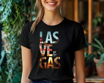 Las Vegas typografie T-shirt, las vegas, las vegas sieraad, tshirt ontwerp, reiscadeau, meisjesreis, Indiaanse kunst, patriottisch shirt, VS