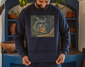 Szop pracz jedzący pizzę, zabawna bluza z memem, zabawna koszulka graficzna, głupia bluza, prezent, sarkastyczna nowość, damska zabawna bluza z memem szopa, vintage