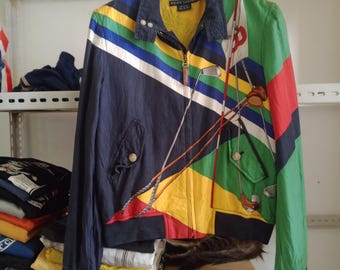 Vintage 1990s Polo Ralph Lauren Canvas Golf Jacket / 90s Polo