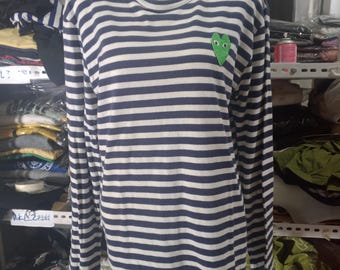 Vintage Play Comme Des Garcons Sleeveless Striped Long Sleeves Shirt Size M