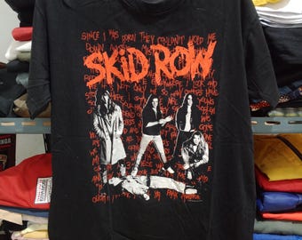 Vintage 1990 Skid Row T-shirt: I Survived Live AOP, Size Large - Etsy