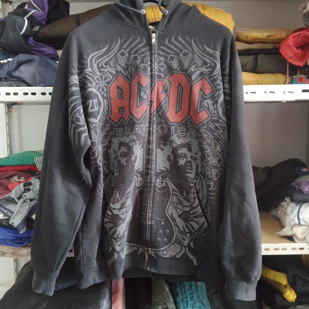 Vintage AC/DC Band Black Ice Hoodie Zipper by Liquid Blue Rare - Etsy