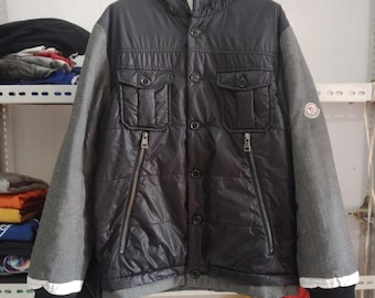 Vintage Moncler Down Ski Jacket Warm Jacket Two Tone Bomber Style Outwear Coat