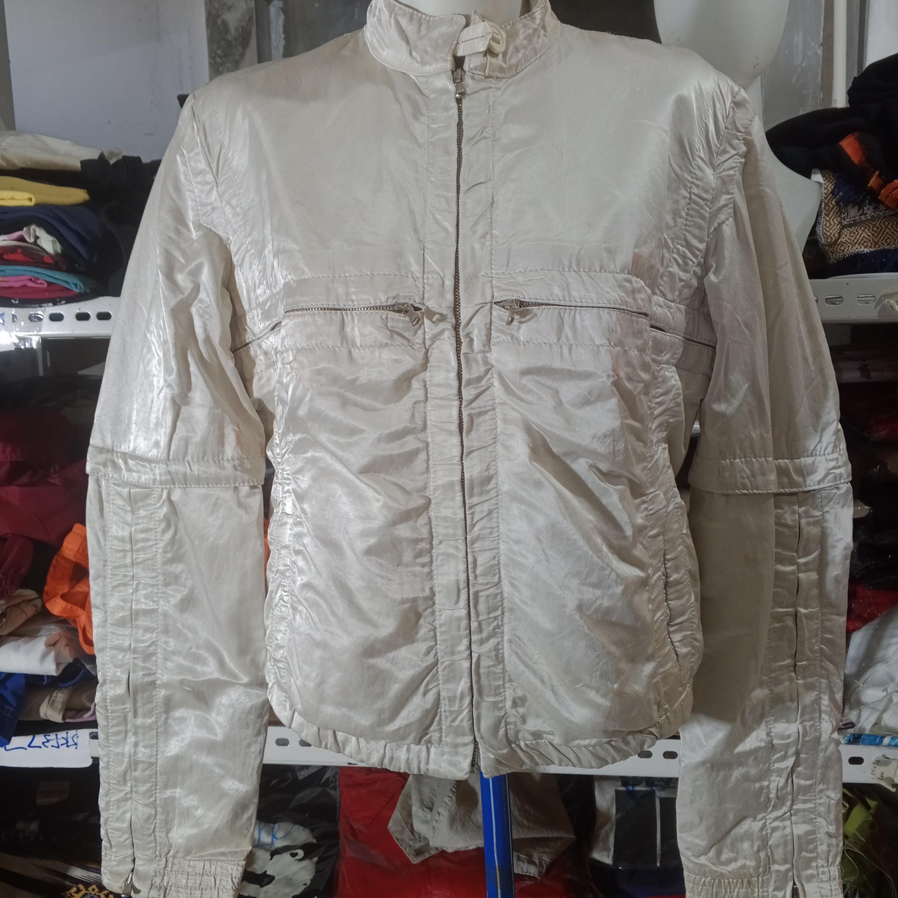 Alexander McQueen, Vintage Alexander Mcqueen Biker Jacket Silver Rare Item Size 42