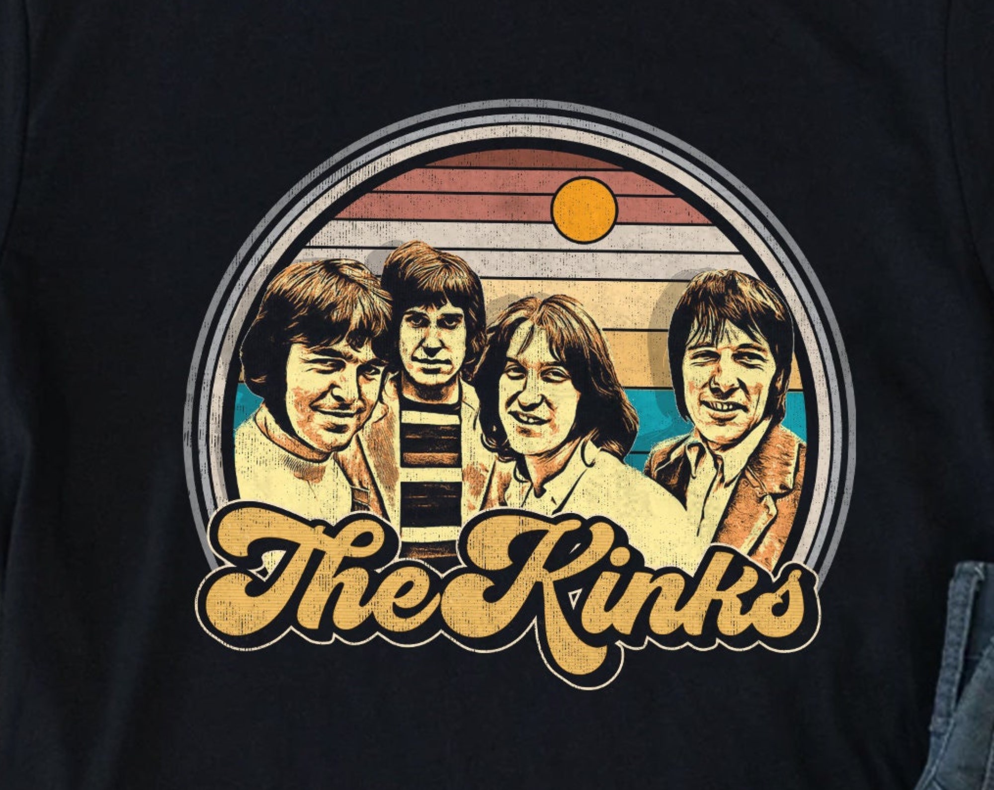 Discover Maglietta T-Shirt The Kinks Vintage Rock Uomo Donna Bambini - Regalo Per Amanti Di Rock And Roll