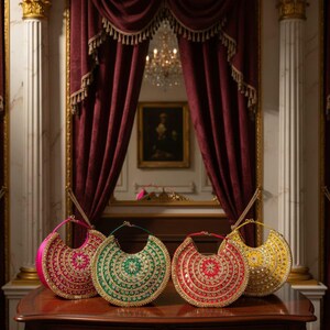 Handmade Indian festival potli bag with decorative embroidery