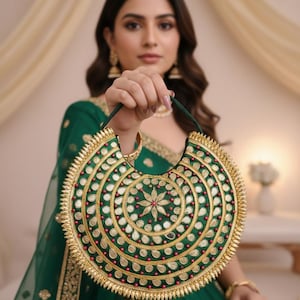 Ethnic Indian embroidered clutch bag for festive and wedding wear