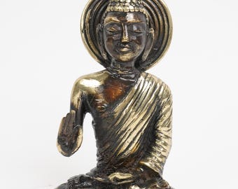 Handmade Brass Buddha Statue | Meditating Buddha Idol | Spiritual Home Decor | Yoga Meditation Room Decor | Vintage Collectible Sculpture