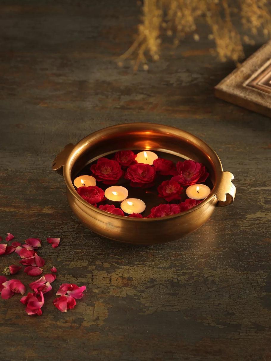 Urli Bowl with Rose Petals