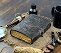 Leather Spell Book of Shadows: Luna Moth & Butterfly Embossed Journal product logo