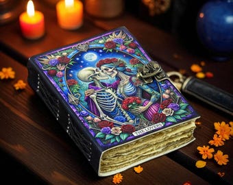 The Lovers Tarot Journal: Leather Bound Grimoire, Gothic Notebook