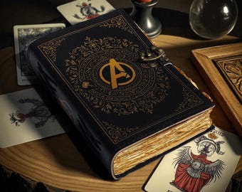 Handmade Leather Book of Shadows: Vintage Journal with Antique Lock
