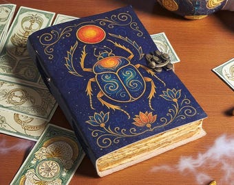 Butterfly Leather Journal with Lock – Handmade Book of Shadows, Grimoire